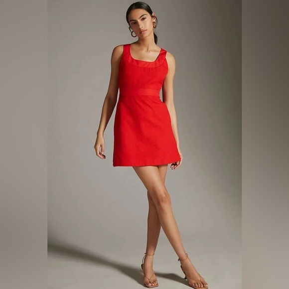 Anthropologie Dresses & Skirts - Anthropologie Maeve Sleeveless Scoop-Neck Mini Cocktail Dress Red size 10
